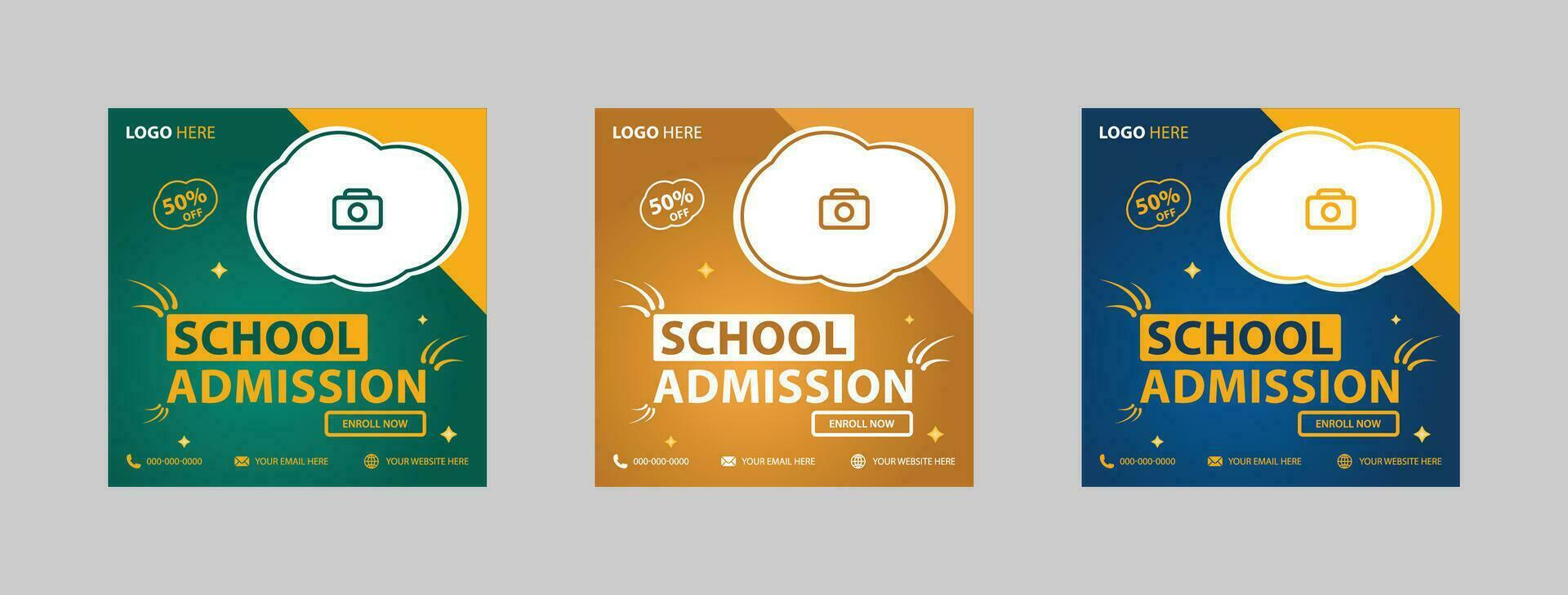 School Admission social media post Banner Design School Admission Banner template design modern and minimal design vector
