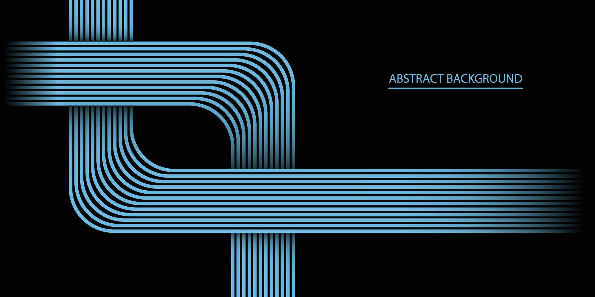 Futuristic abstract background. Glowing blue geometric lines design. Modern shiny blue diagonal rounded lines pattern. Horizontal banner template with space for your text. Vector illustration modern