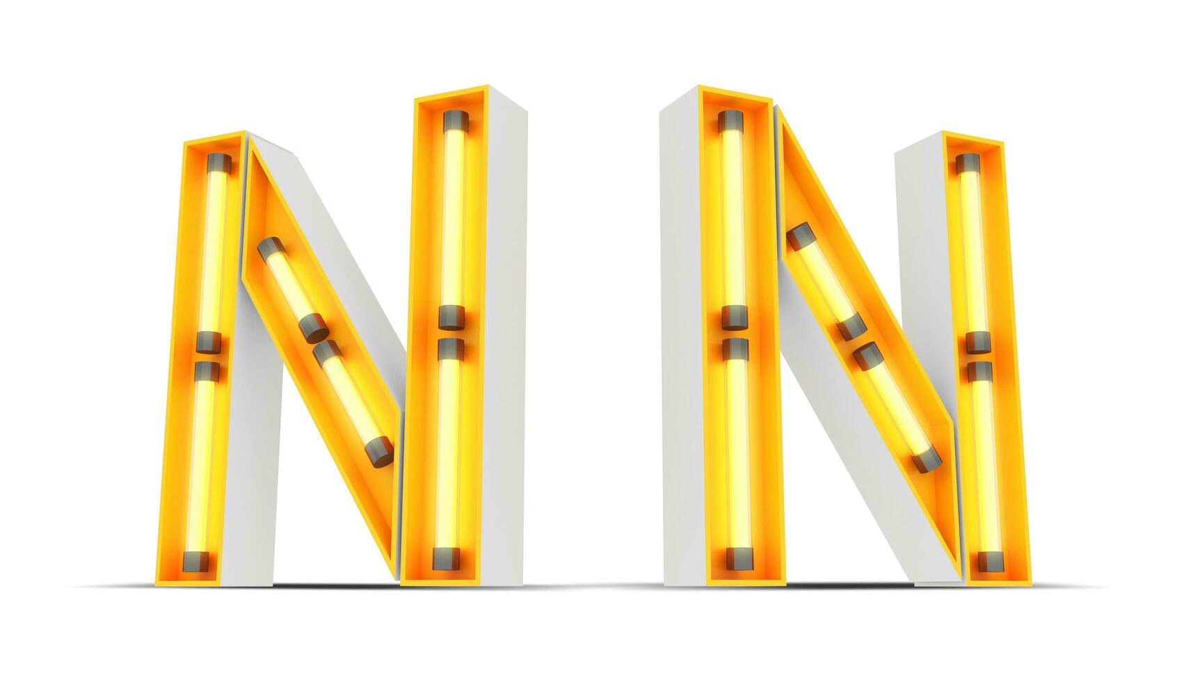 Neon Light alphabet, 3d rendering photo