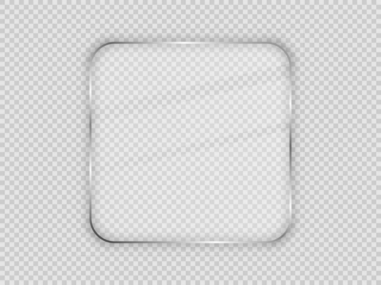 Glass plate in rounded square frame vector