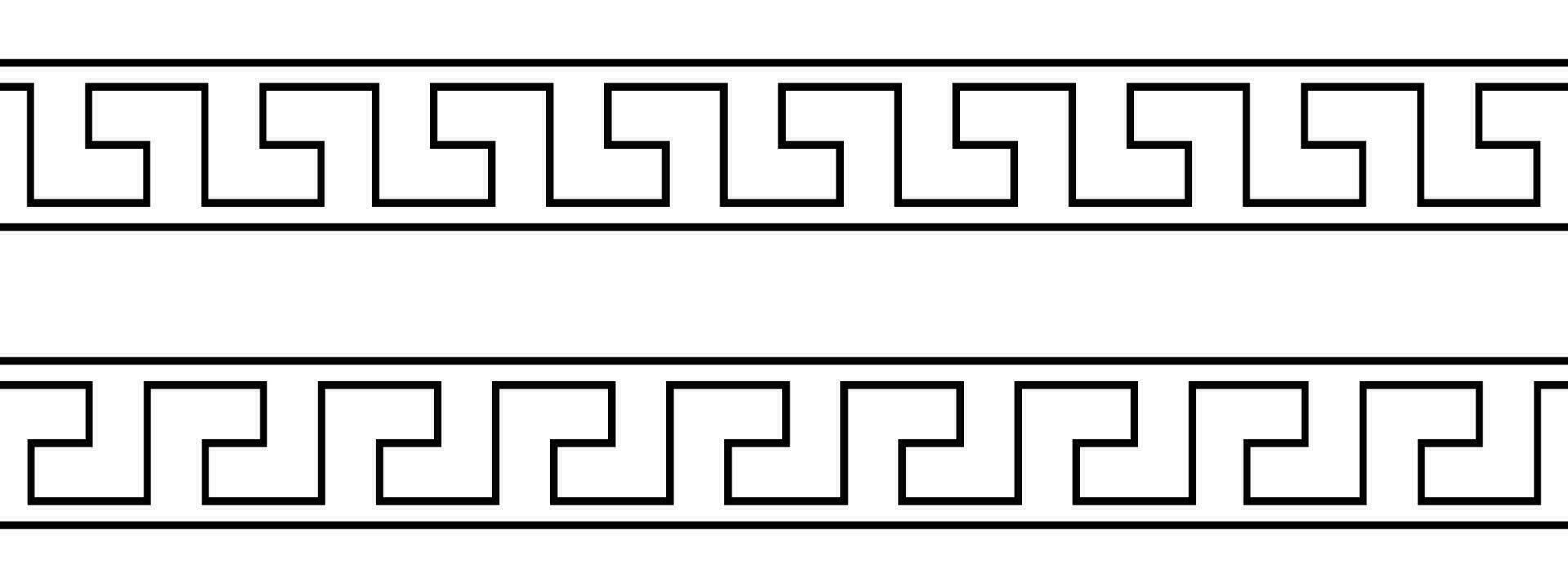 Seamless Greek key patterns. Black and white decorative ornament. Vector illustration