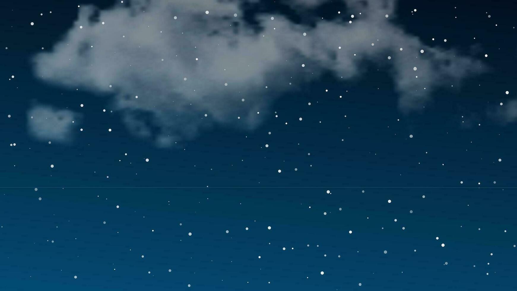 Night sky with clouds and many stars. Abstract nature background with stardust in deep universe. Vector illustration.