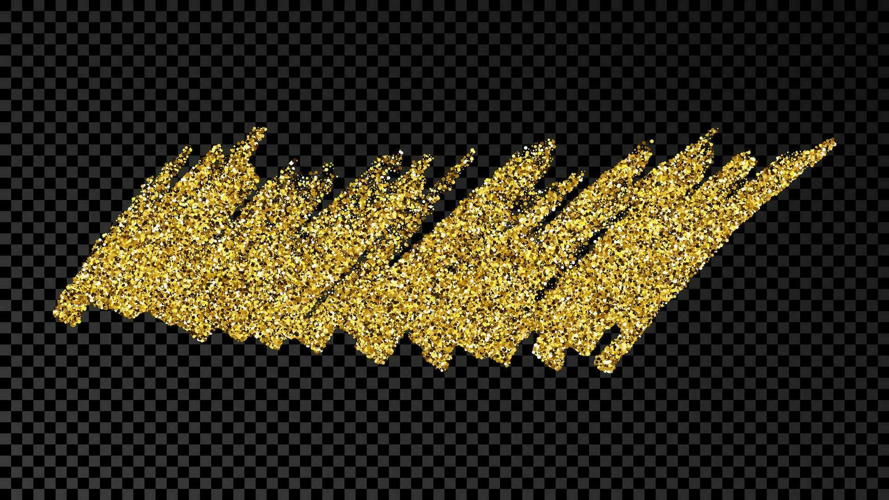 Hand drawn ink spot in gold glitter vector
