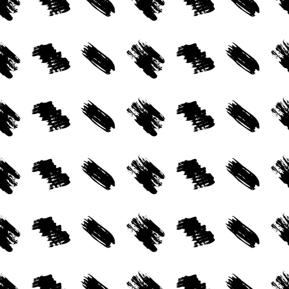 Seamless pattern with dark hand drawn scribble smear on white background. Abstract grunge texture. Vector illustration