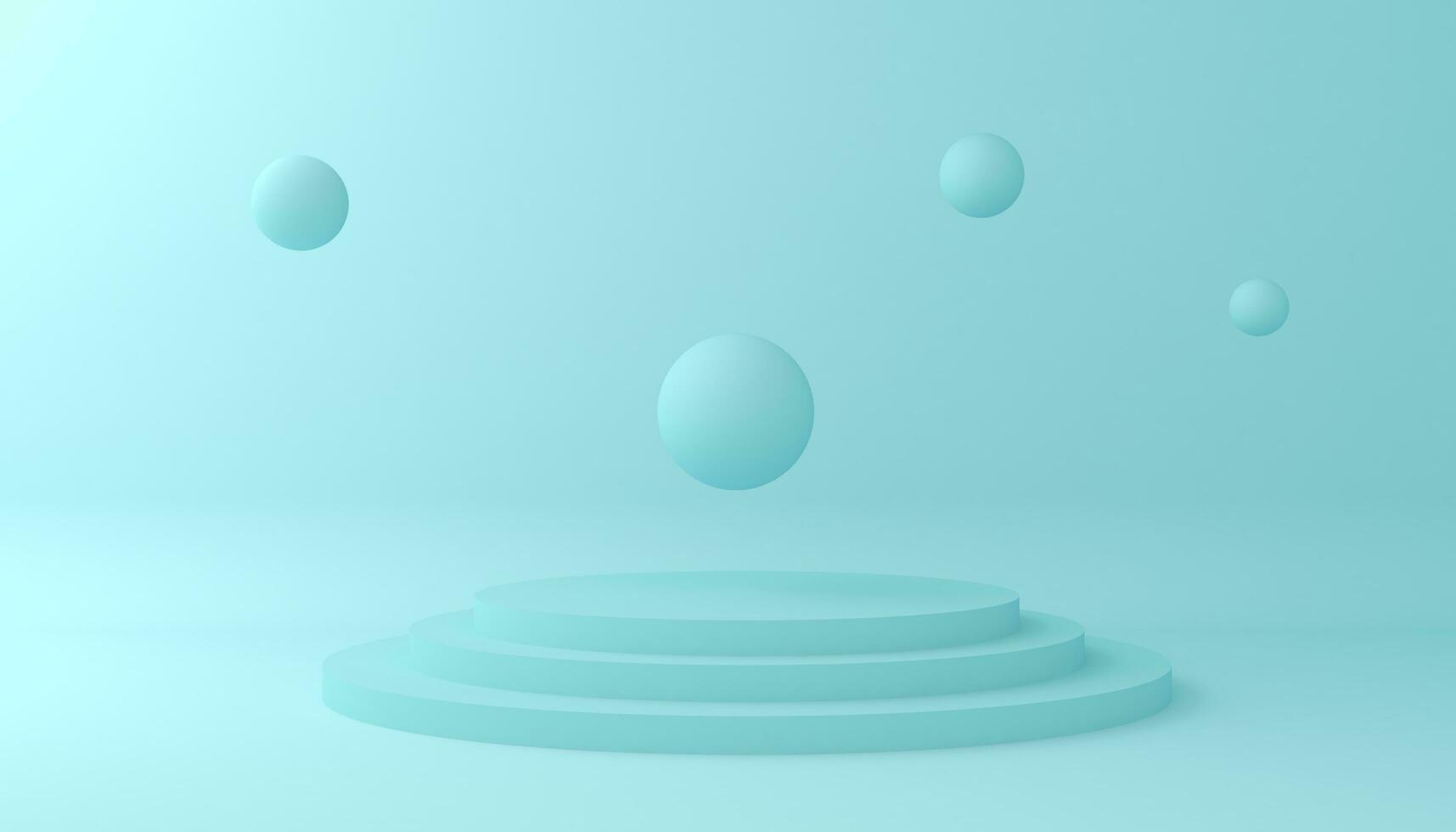 Empty product display for presentation with flower, cosmetic display, 3d rendering photo
