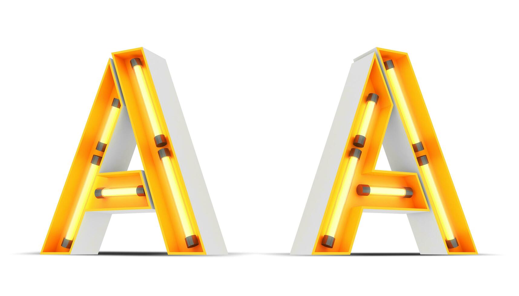 Neon Light alphabet, 3d rendering photo