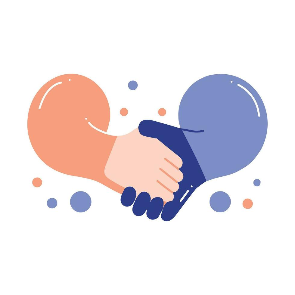 Handshake Friendship in flat style isolated on background vector