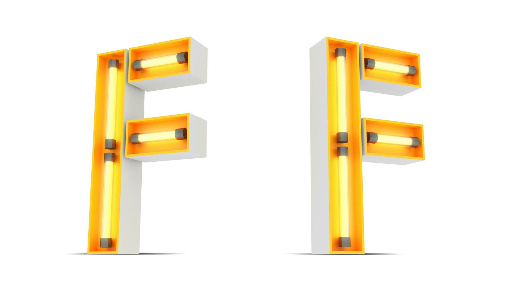 Neon Light alphabet, 3d rendering photo