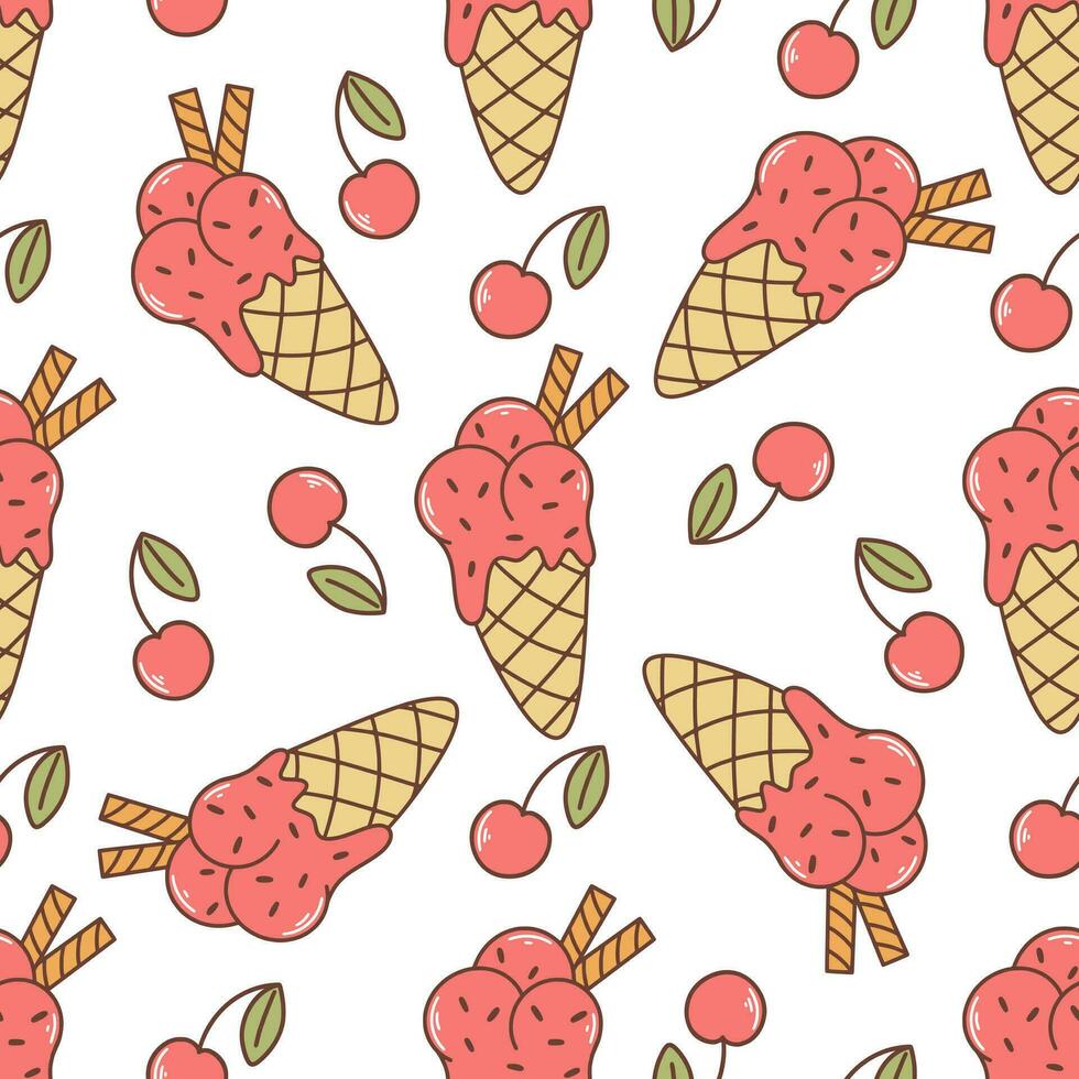 Ice cream cone pattern vector
