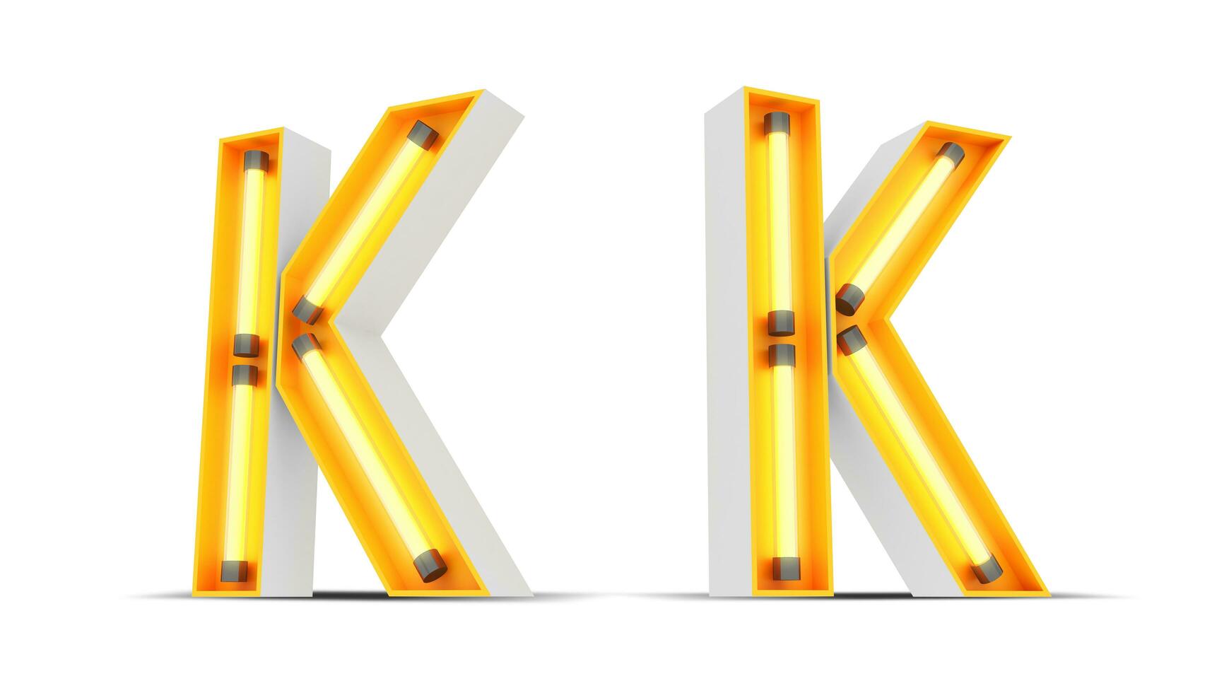 Neon Light alphabet, 3d rendering photo