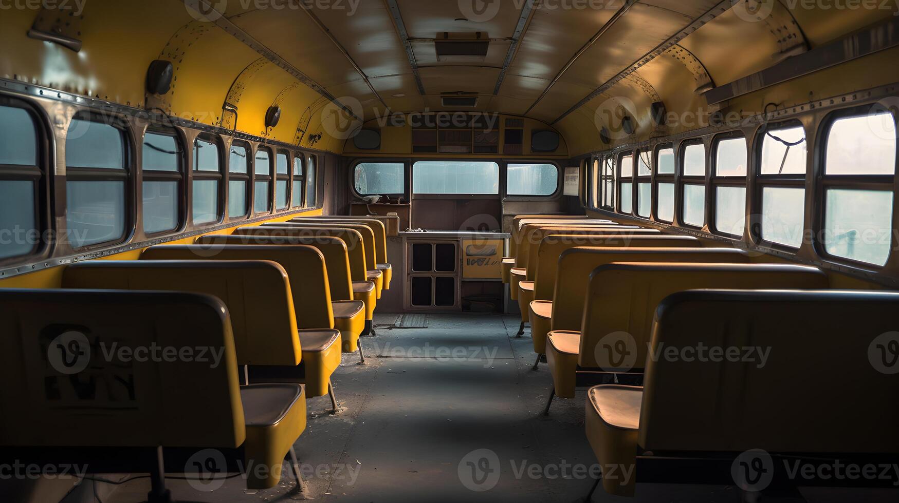 school bus interior ,generative ai photo