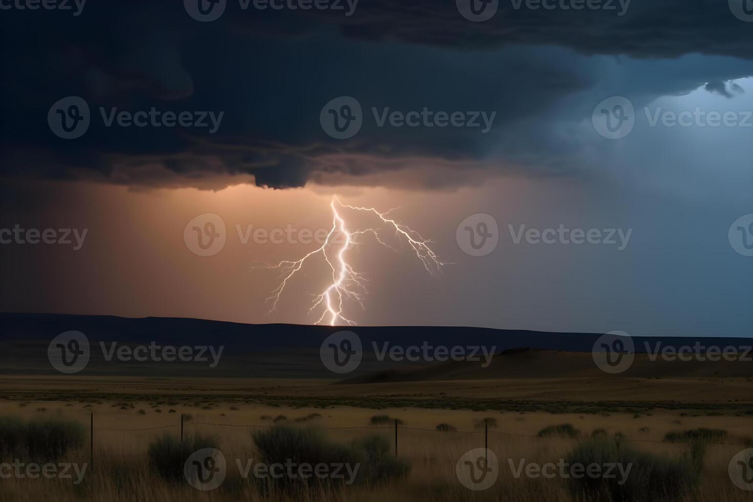 rain clouds with lightening , photo