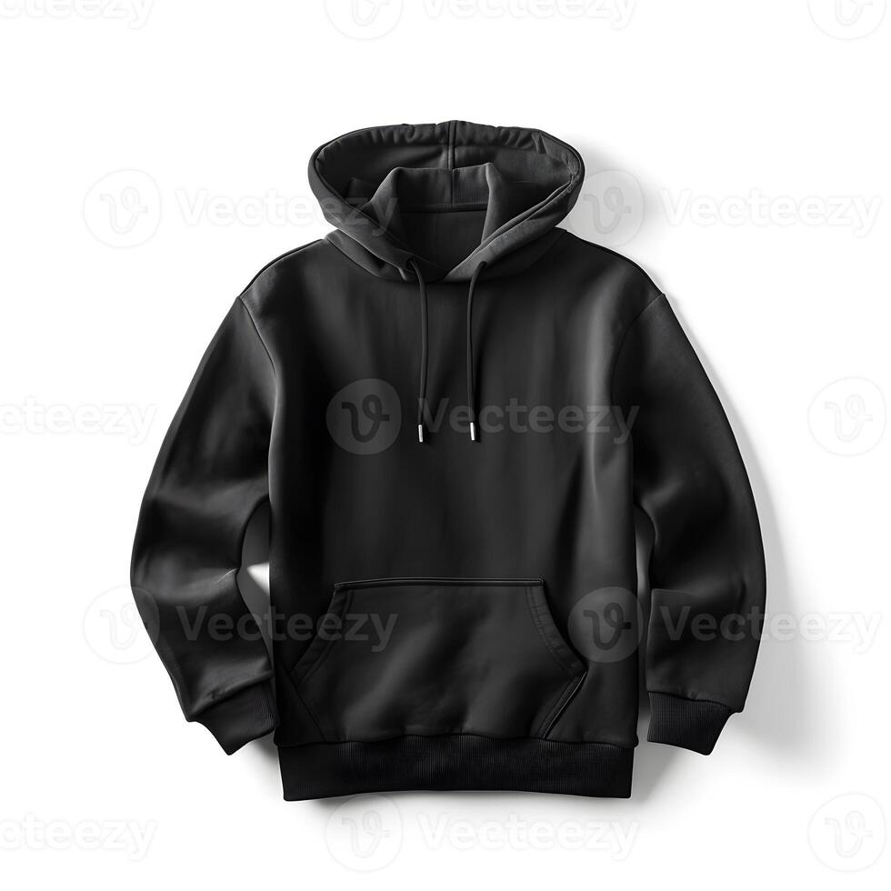black hoodie mockup on white background , photo