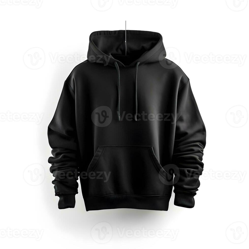 black hoodie mockup on white background ,generative ai photo