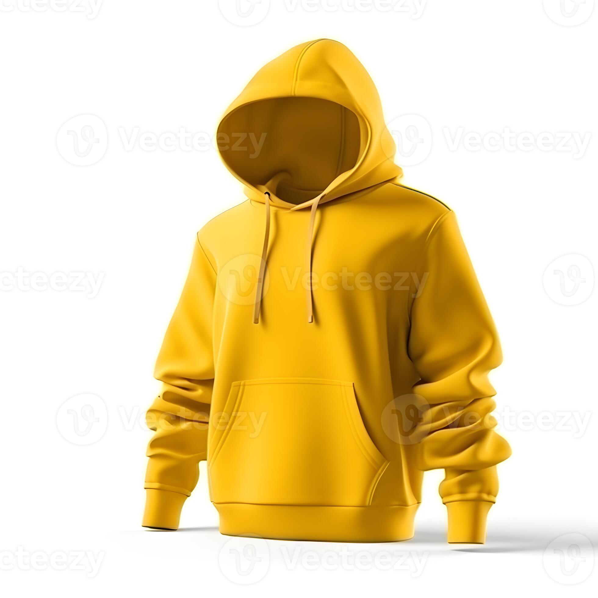 yellow hoodie mockup on white background ,generative ai 26133304 Stock