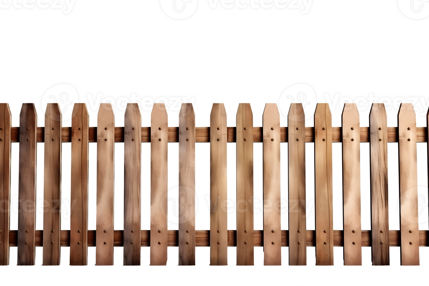 wooden fence isolated on transparent background ,generative ai png