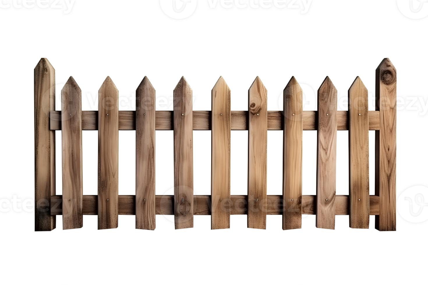 wooden fence isolated on transparent background ,generative ai png