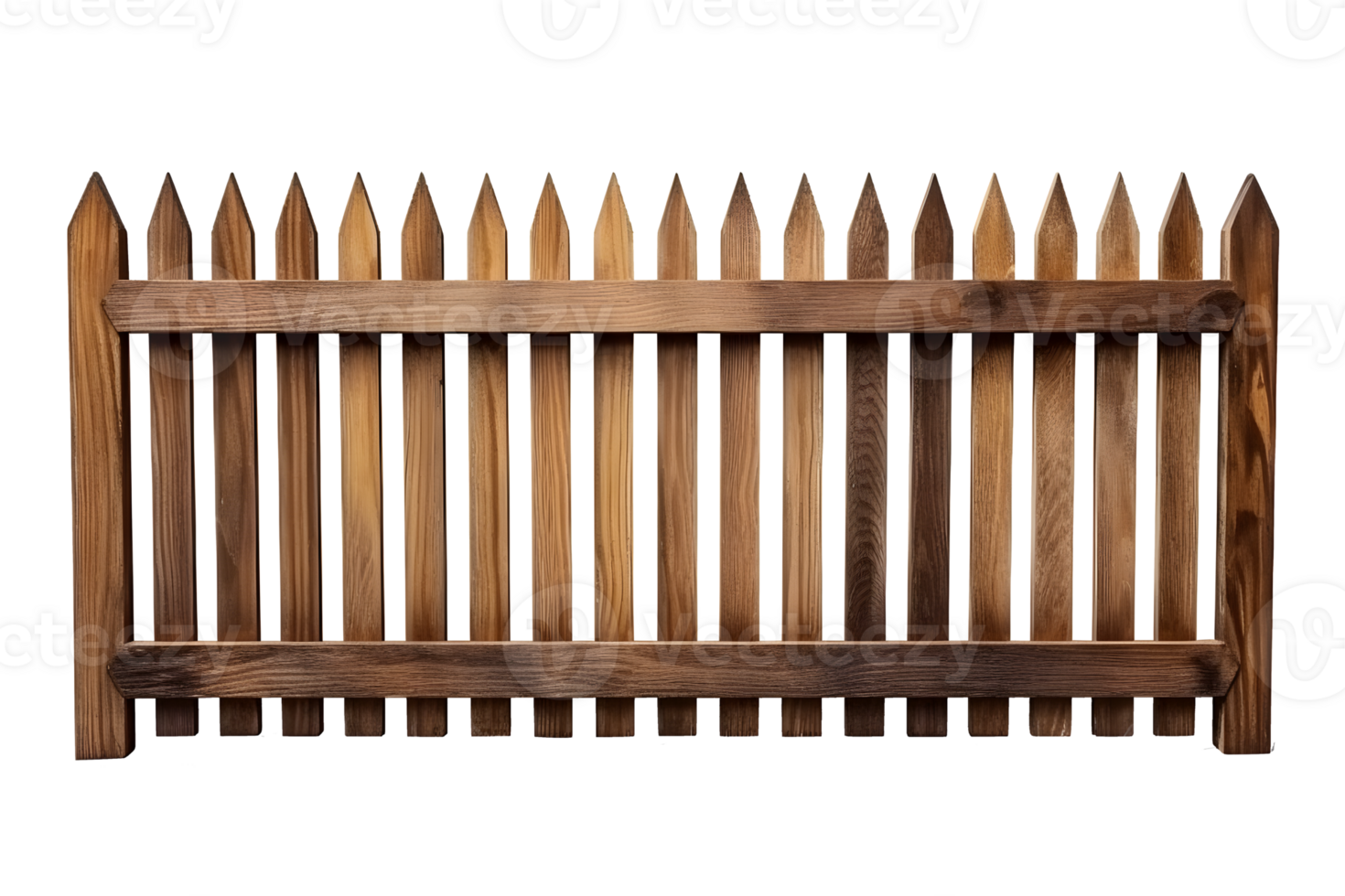 wooden fence isolated on transparent background ,generative ai png