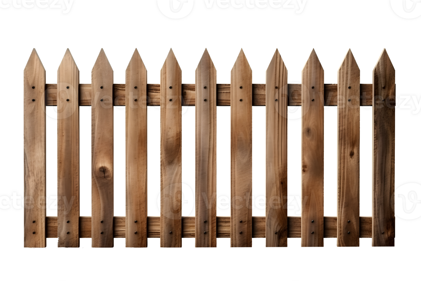 wooden fence isolated on transparent background ,generative ai png