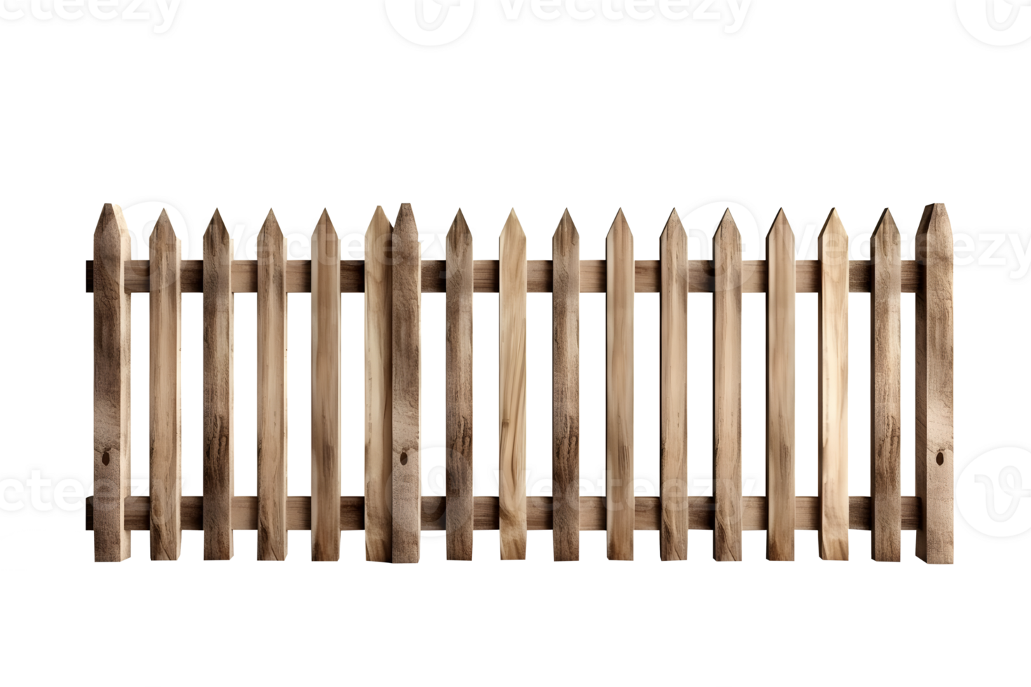 wooden fence isolated on transparent background ,generative ai png