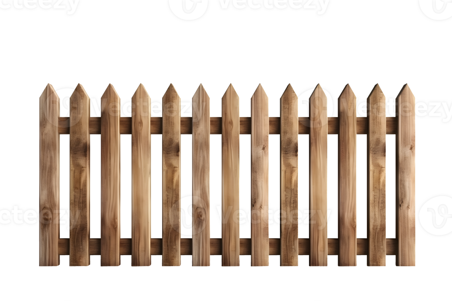 wooden fence isolated on transparent background ,generative ai png