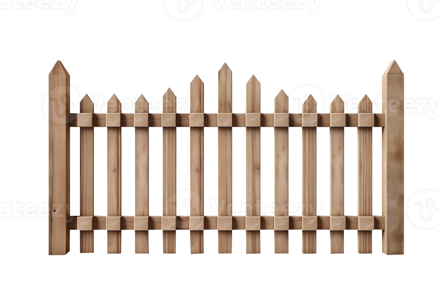 wooden fence isolated on transparent background ,generative ai png