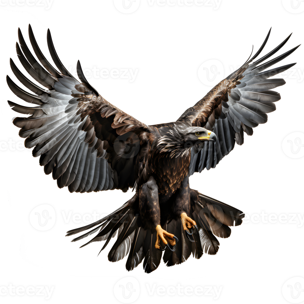 eagle isolated on transparent background ,pounced eagle , png