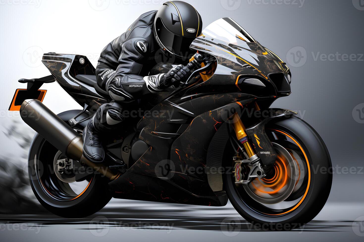 a biker is riding a motorcycle, photo