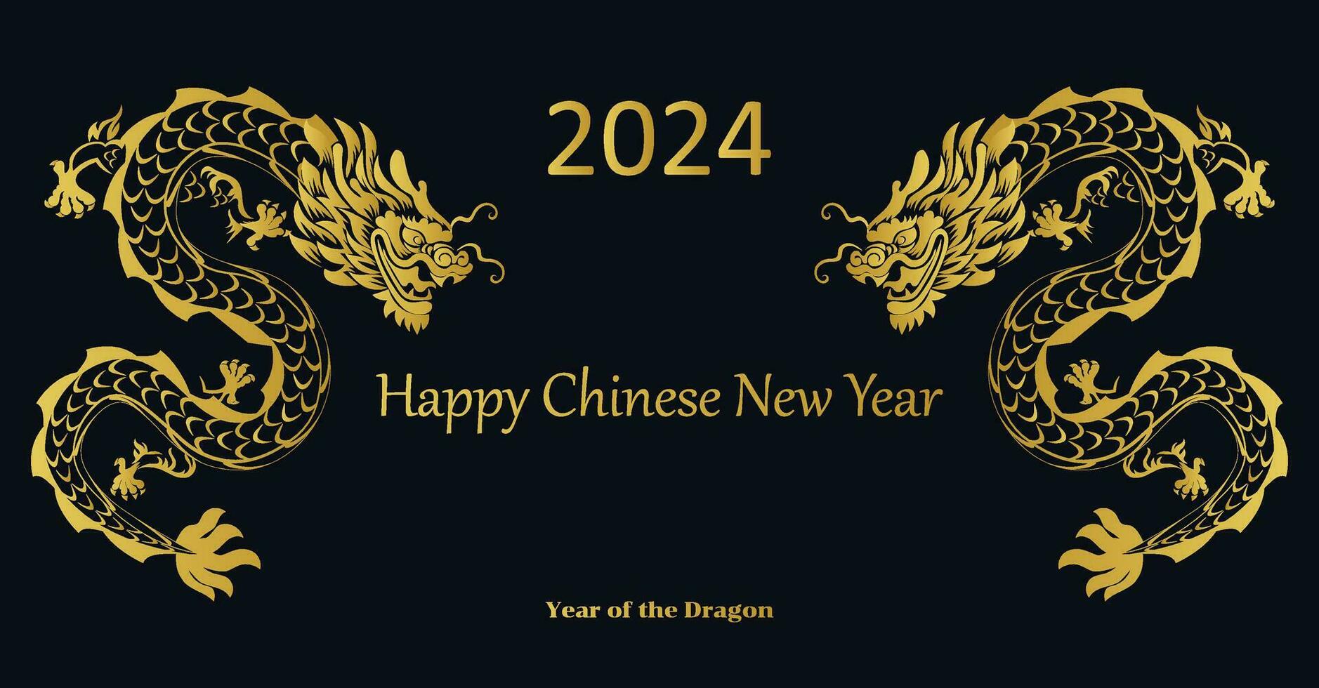 Chinese New Year 2024, the year of the Dragon vector