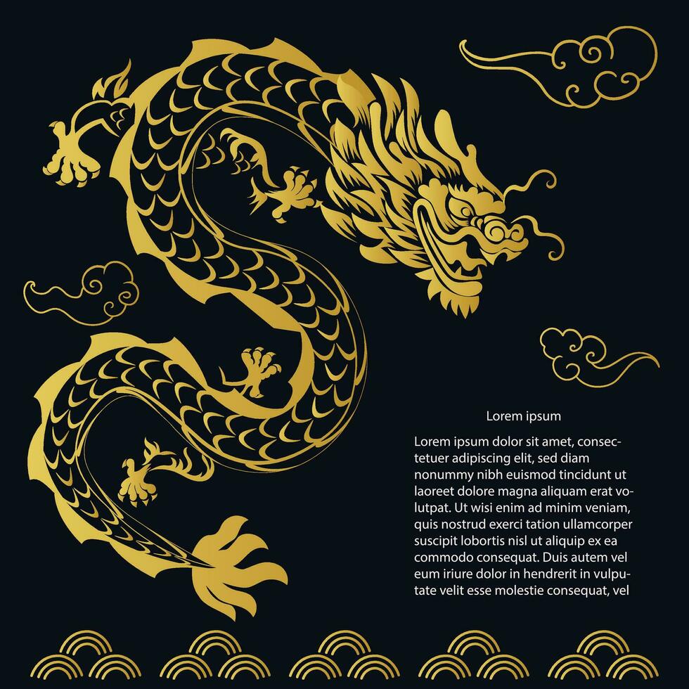 Chinese New Year 2024, the year of the Dragon vector