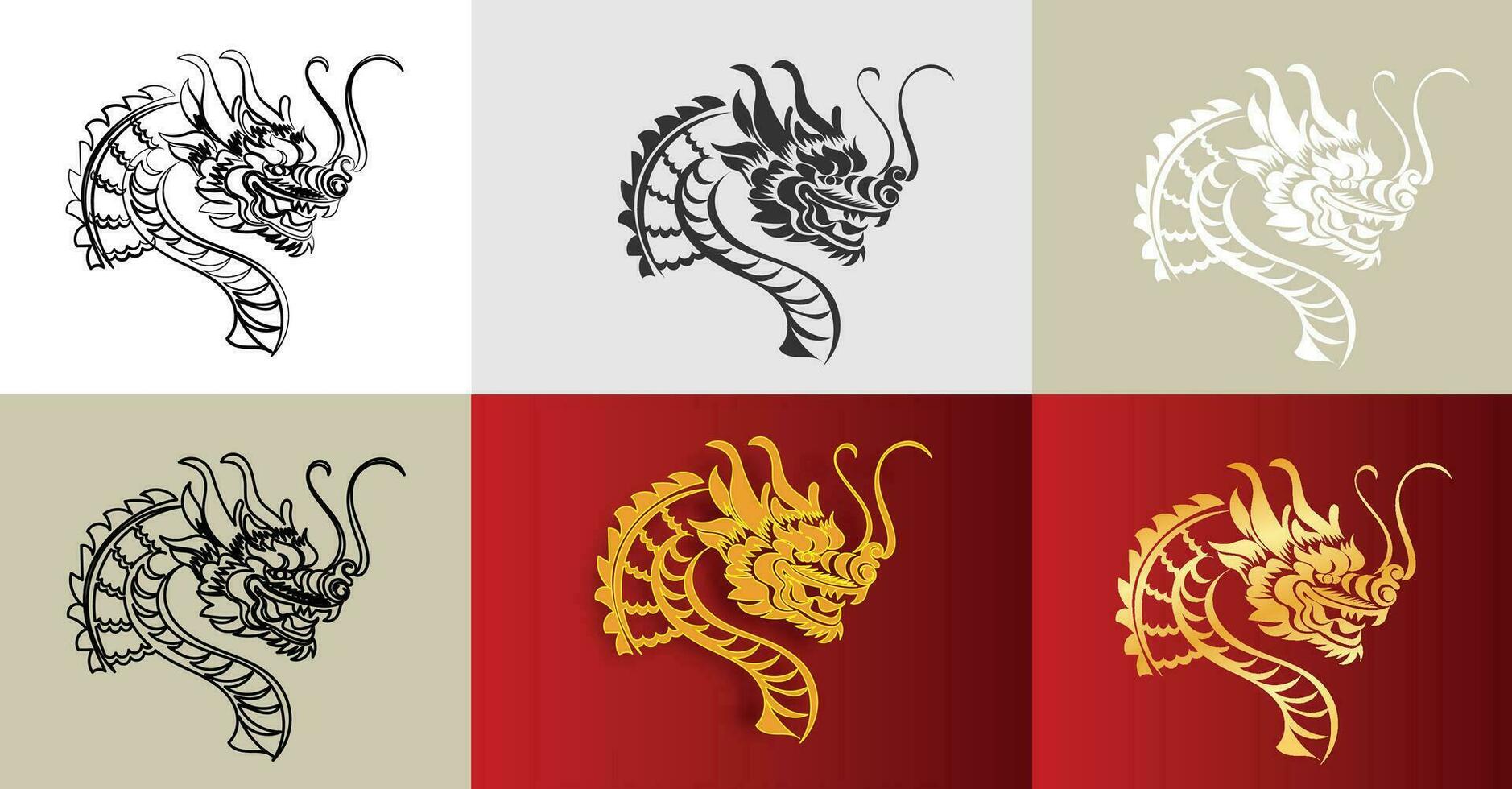 Chinese New Year 2024, the year of the Dragon vector