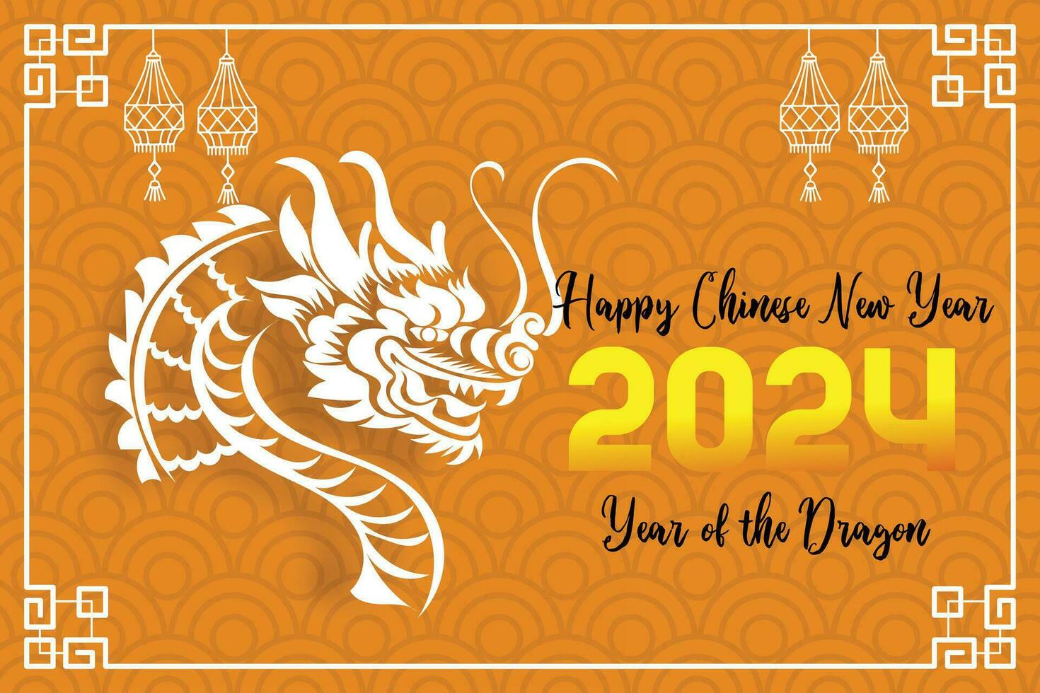 Chinese New Year 2024, the year of the Dragon vector