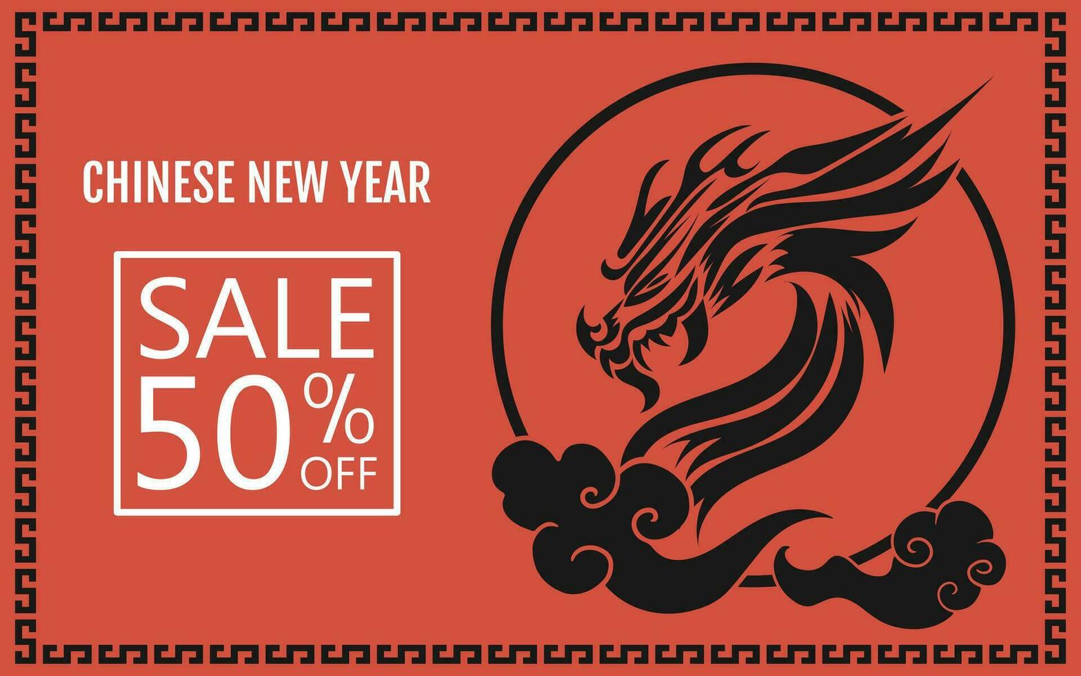 Chinese New Year 2024, the year of the Dragon, vector