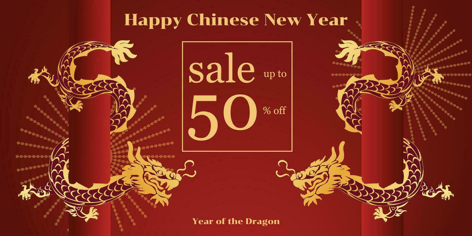 Chinese New Year 2024, the year of the Dragon, vector