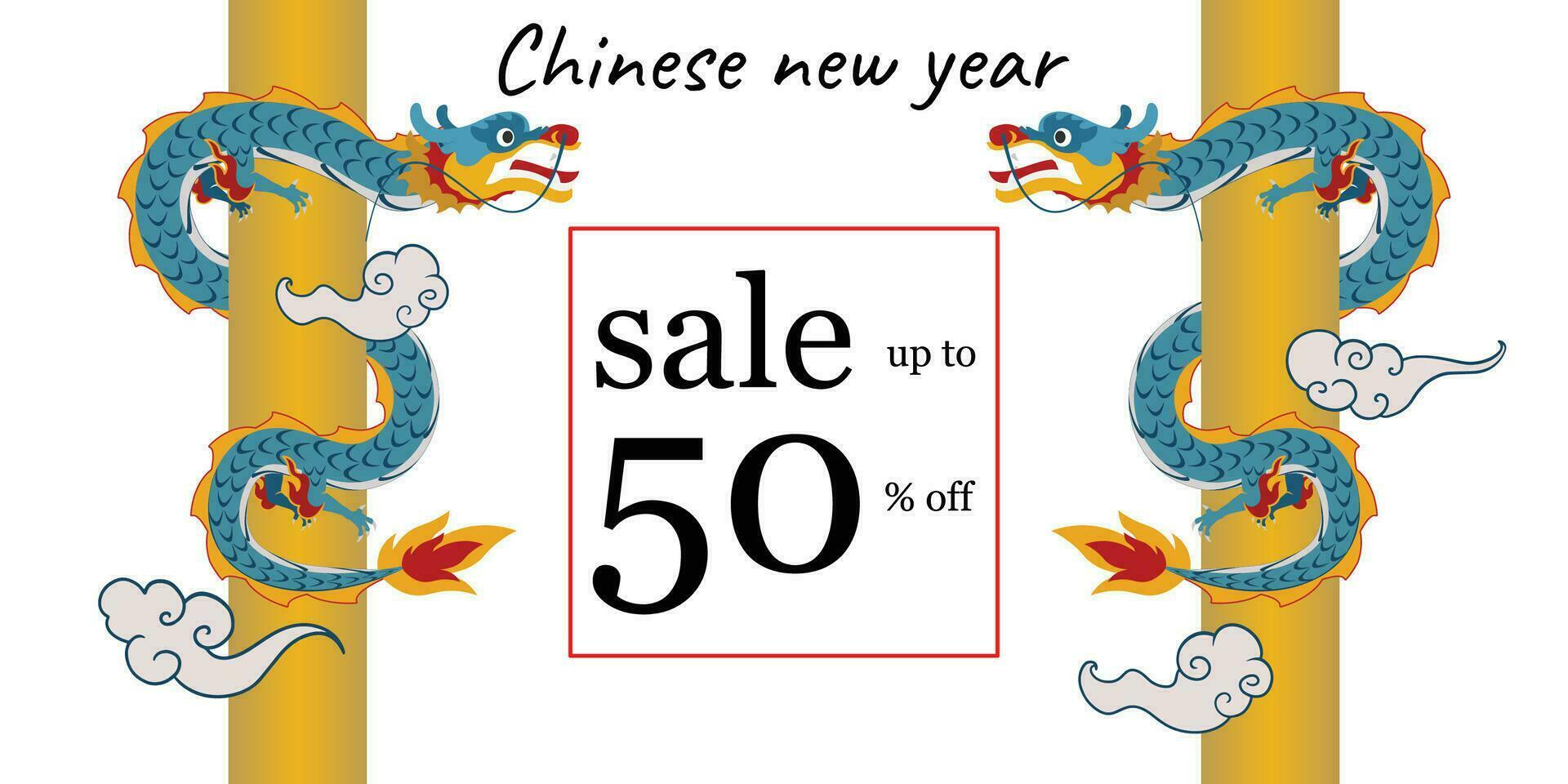 Chinese New Year 2024, the year of the Dragon, vector