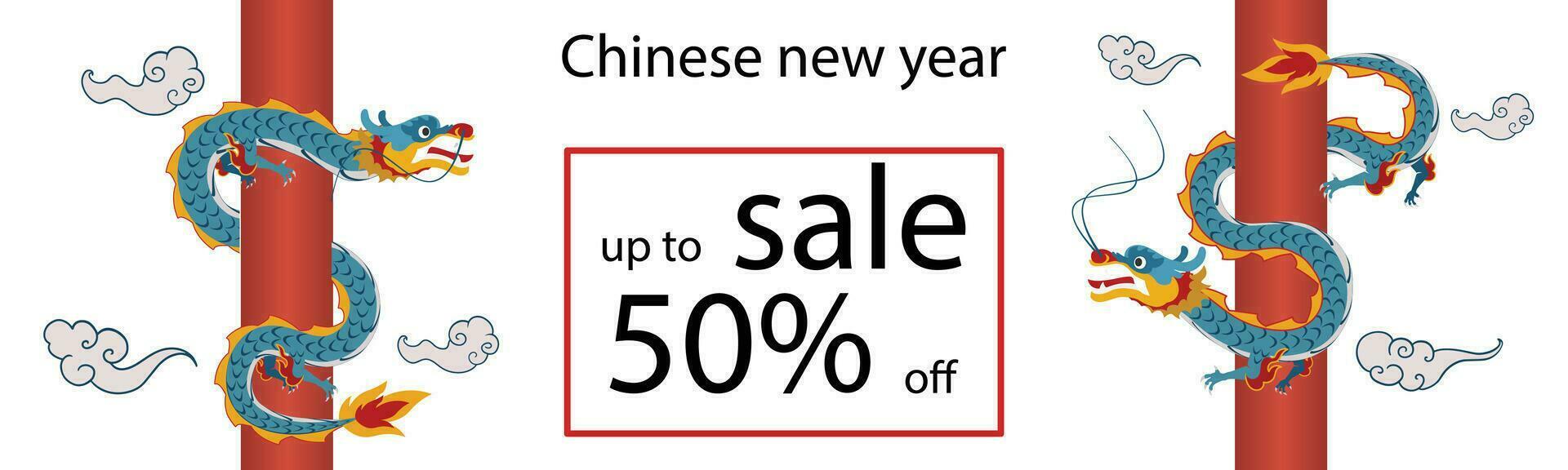 Chinese New Year 2024, the year of the Dragon, vector