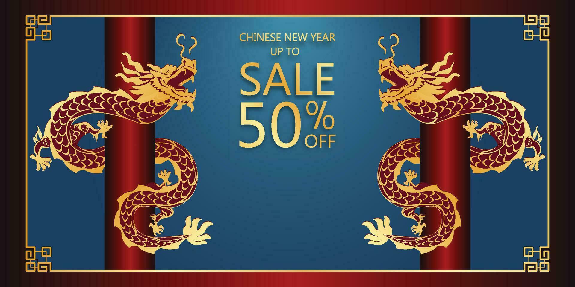 Chinese New Year 2024, the year of the Dragon, vector