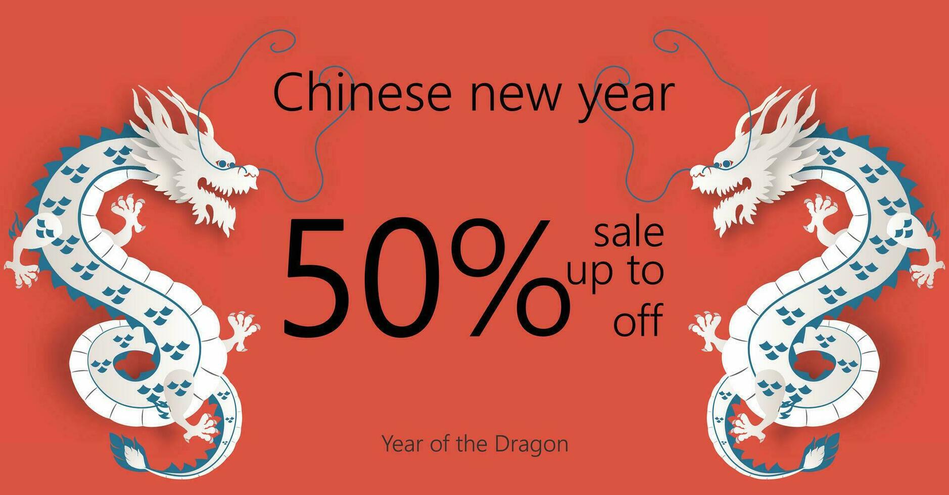 Chinese New Year 2024, the year of the Dragon, vector