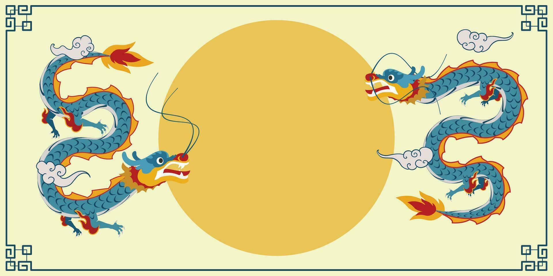 Chinese New Year 2024, the year of the Dragon, vector