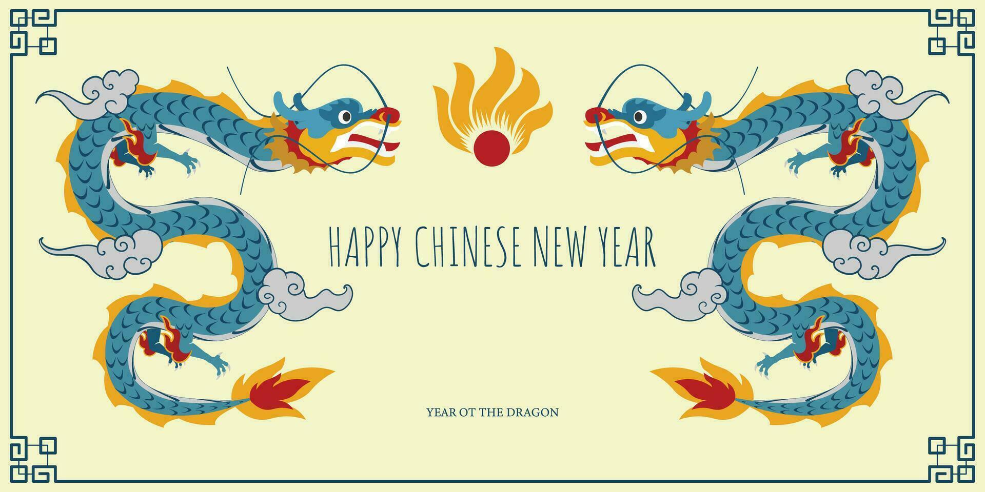 Chinese New Year 2024, the year of the Dragon, vector