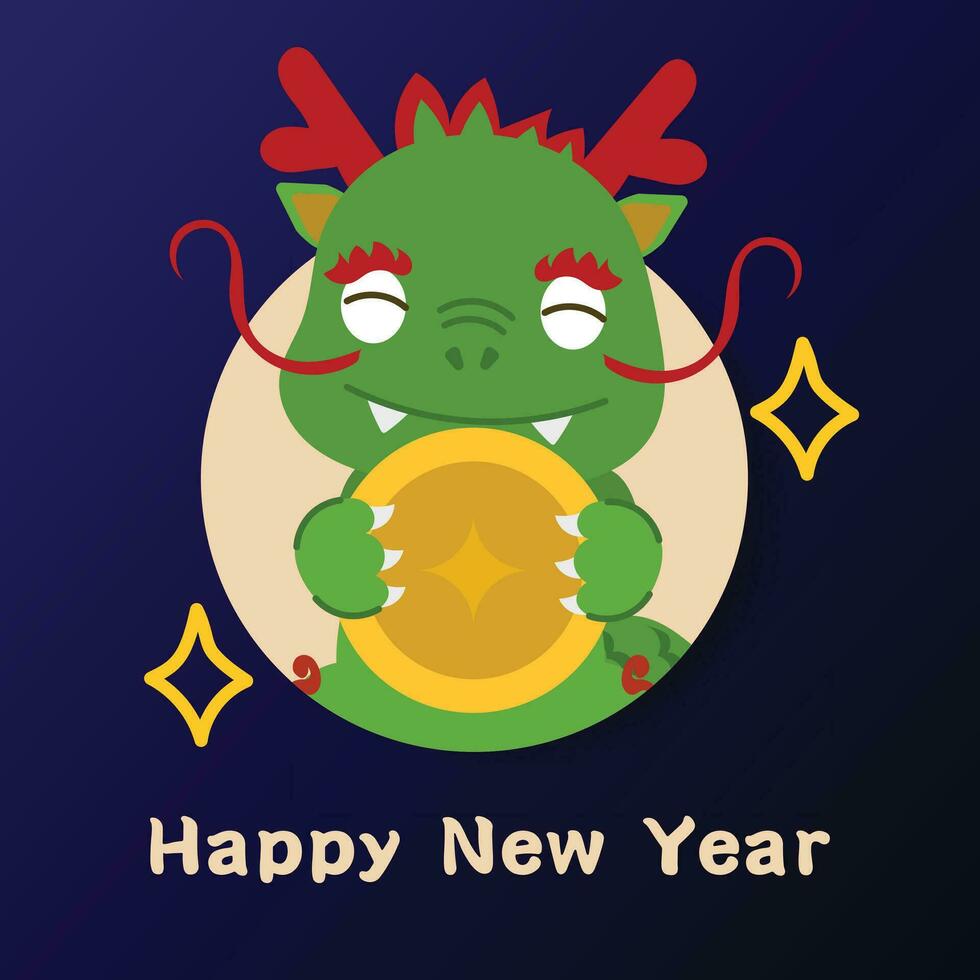 Chinese New Year 2024, the year of the Dragon, vector