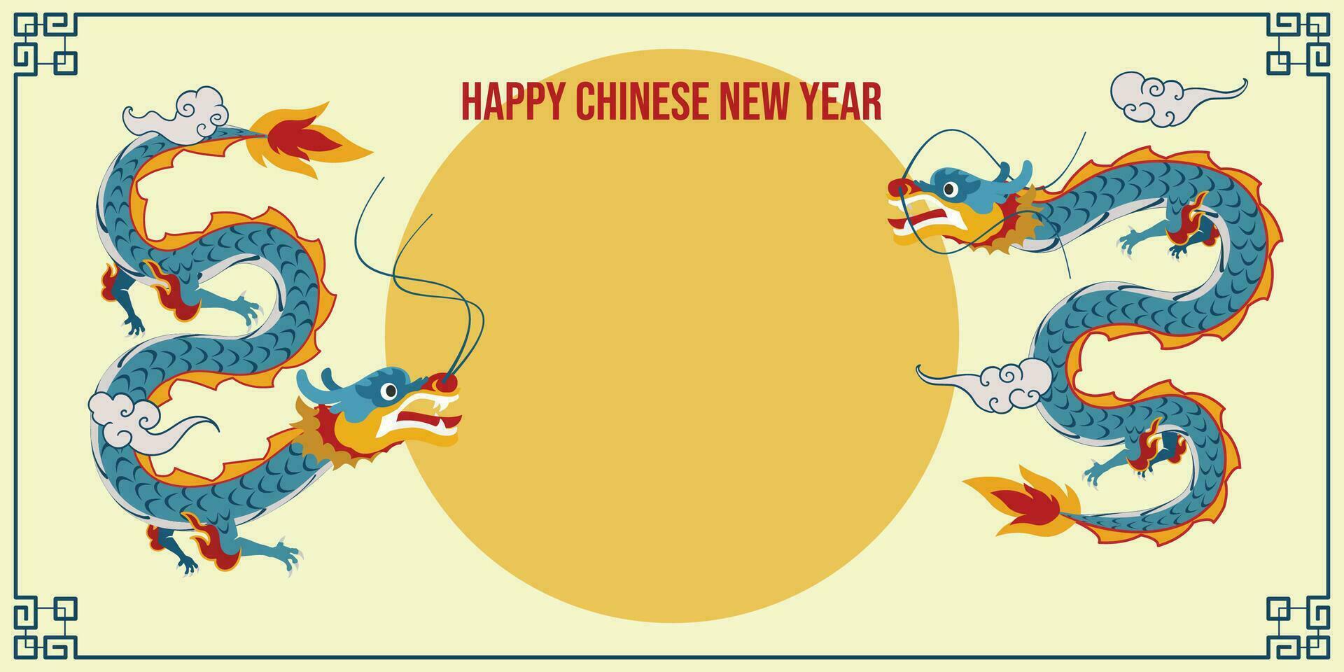 Chinese New Year 2024, the year of the Dragon, vector