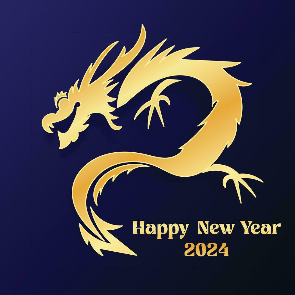 Chinese New Year 2024, the year of the Dragon, vector