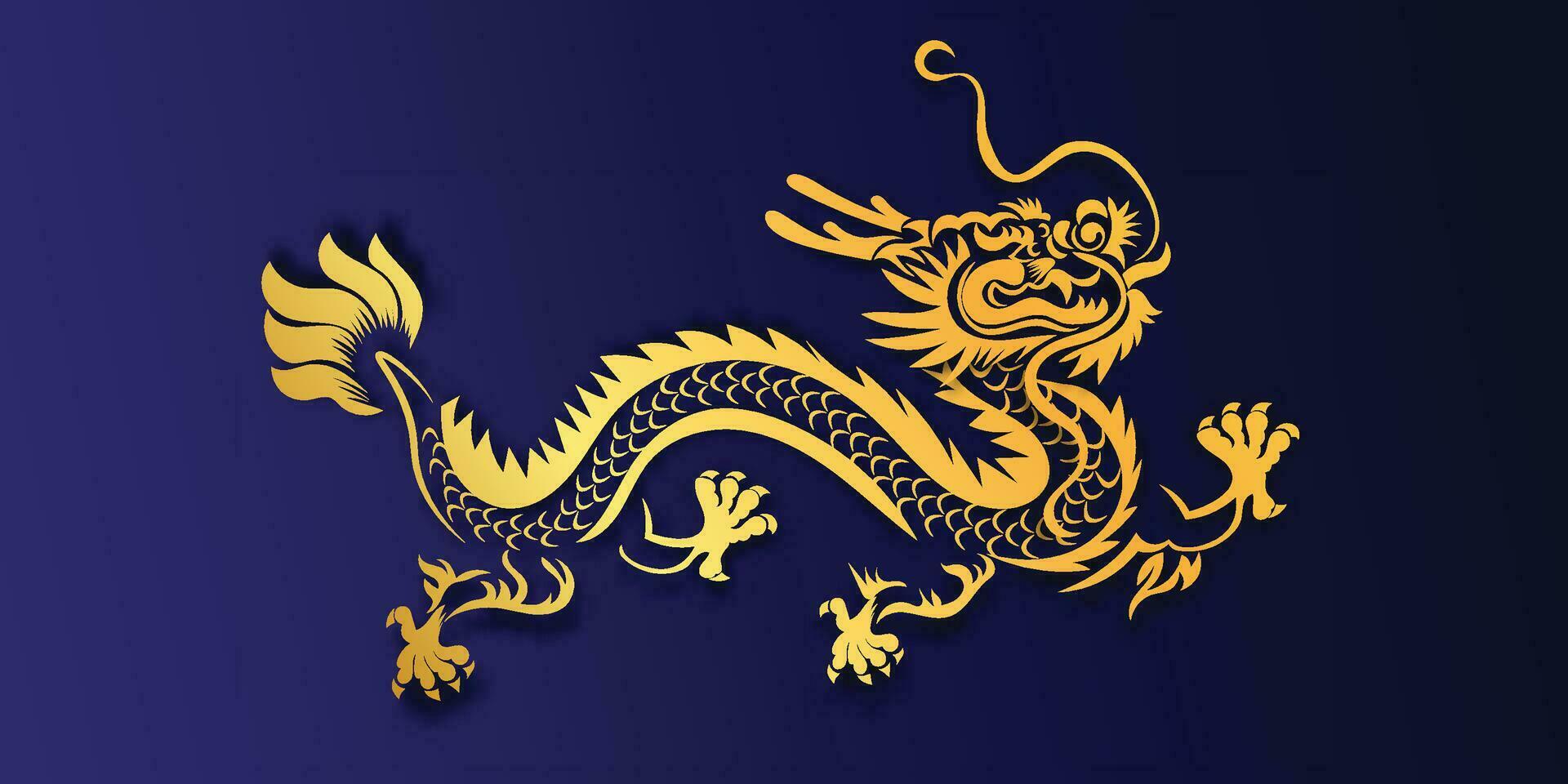 Chinese New Year 2024, the year of the Dragon, vector