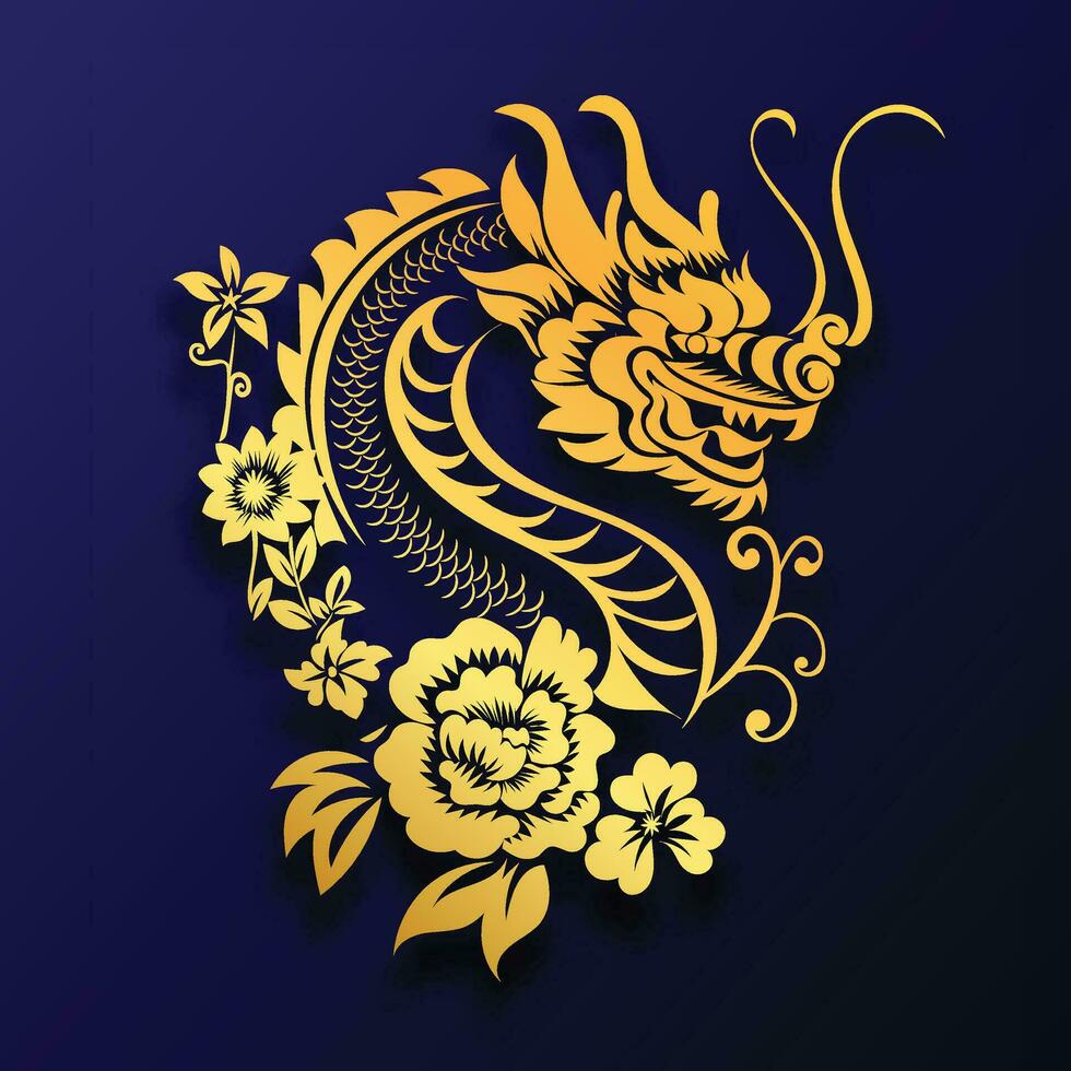 Chinese New Year 2024, the year of the Dragon, vector