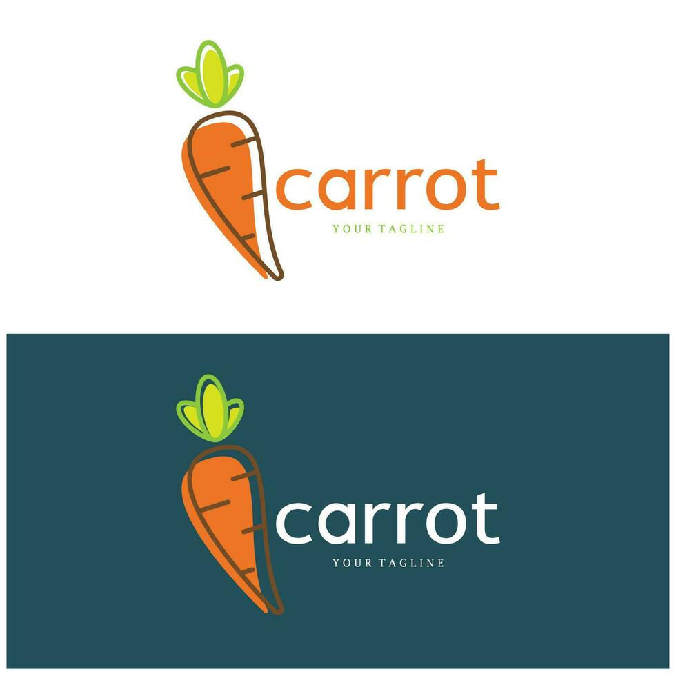 Carrot Illustration Creative Design Carrot Agricultural Product Logo Icon, Carrot Processing, Farmers Market, Vector