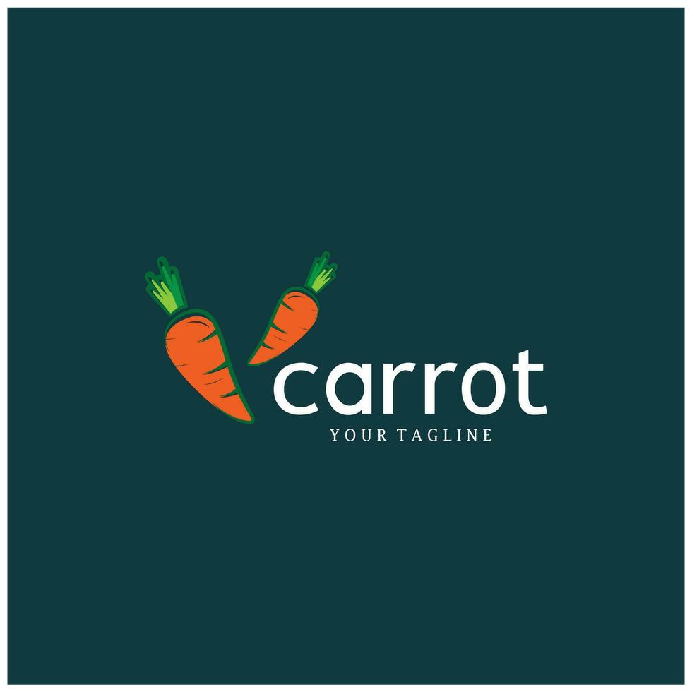 Carrot Illustration Creative Design Carrot Agricultural Product Logo Icon, Carrot Processing,vegan food, Farmers Market,Vector vector