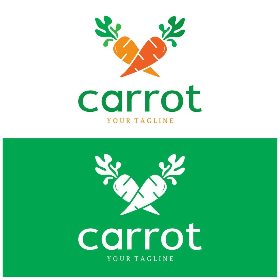 Carrot Illustration Creative Design Carrot Agricultural Product Logo Icon, Carrot Processing, Farmers Market, Vector