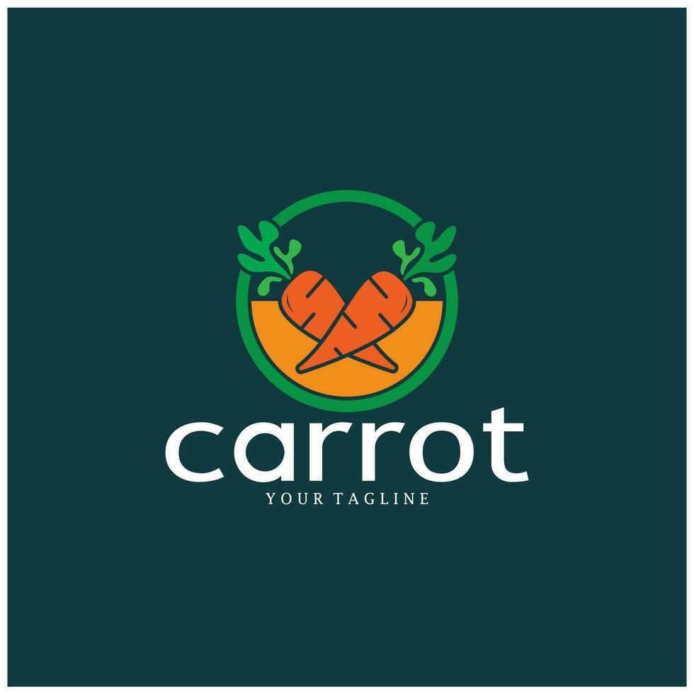 Carrot Illustration Creative Design Carrot Agricultural Product Logo Icon, Carrot Processing,vegan food, Farmers Market,Vector vector