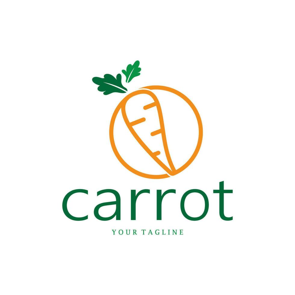 Carrot Illustration Creative Design Carrot Agricultural Product Logo Icon, Carrot Processing,vegan food, Farmers Market,Vector vector